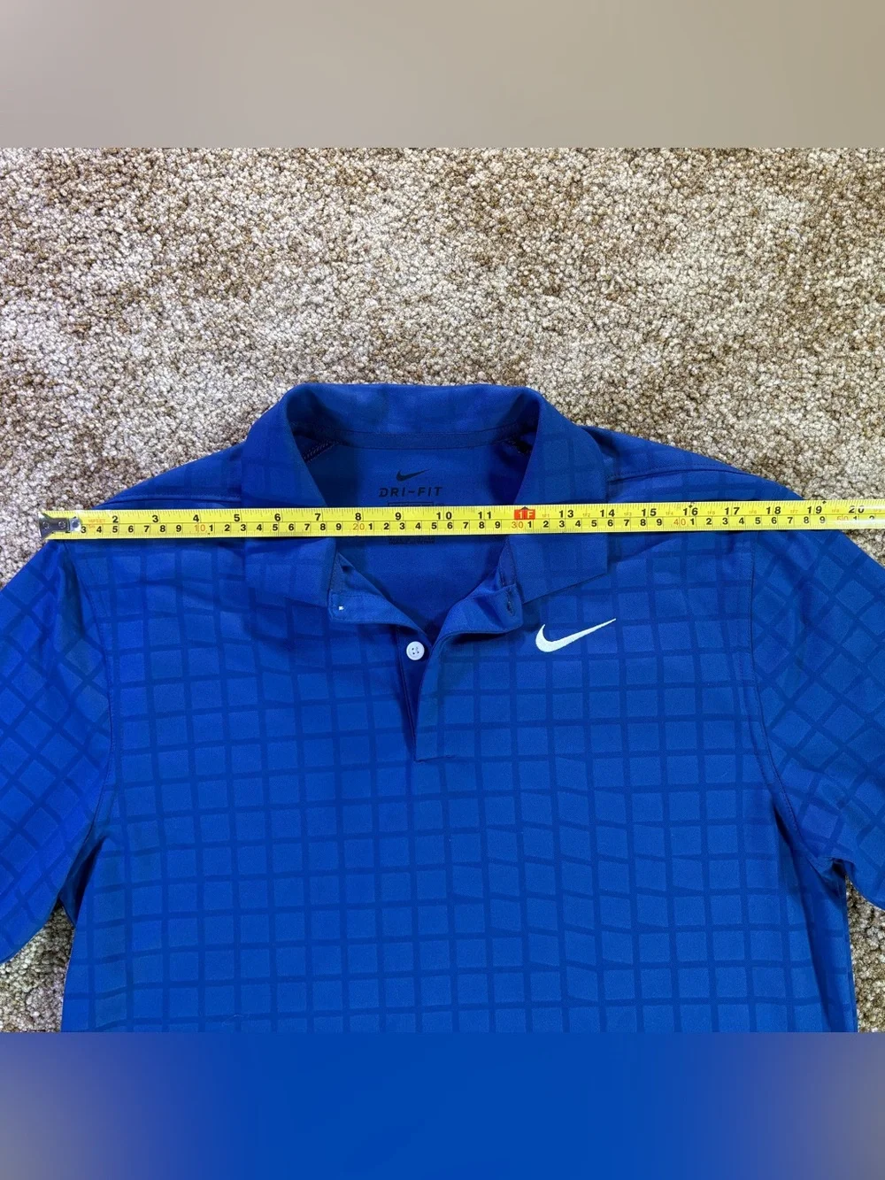 Nike Dri-FIT Golf Polo Shirt Blue‎ Checkered Men’s Size Small Standard Fit NWT